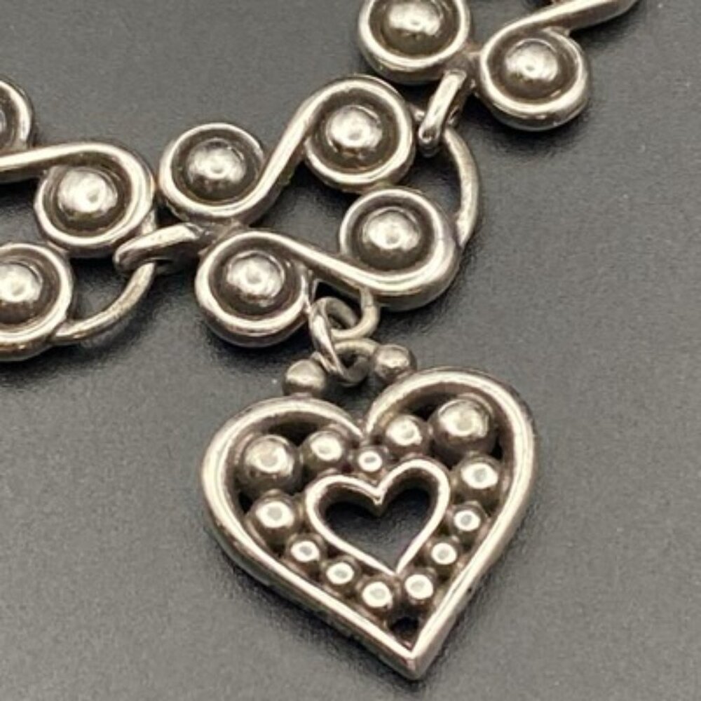 Signed Brighton Taos Heart  Bracelet Silver Plate Retired 7.5" Southwestern - Picture 3 of 11
